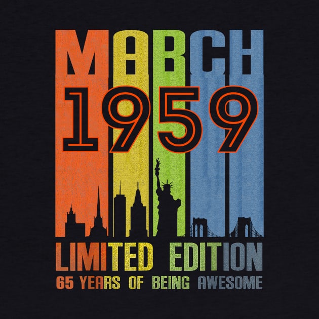 March 1959 65 Years Of Being Awesome Limited Edition by Red and Black Floral